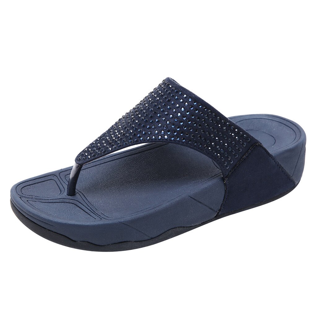 Plus Size Rome Slippers Kristal Lederen Slippers Voor Vrouwen Zomer Lage Hak Strand Casual Schoenen Vrouwelijke Outdoor Platforms Slipper: B / 36