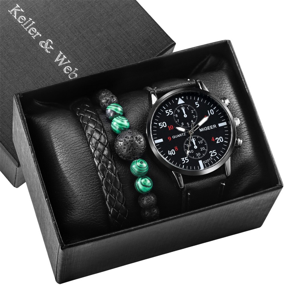 Reloj de pulsera de cuero de cuarzo para hombre y – Grandado
