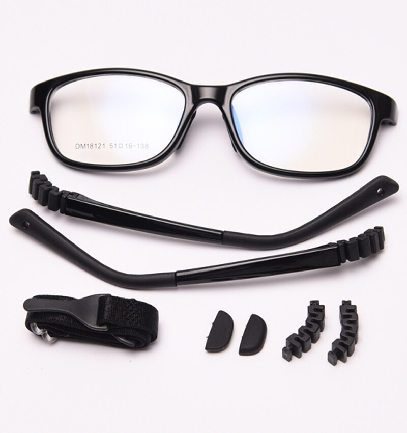 Peekaboo silicone square glasses for kids boy clear lens tr90 blue pink girl optical glasses frame for children ultraligt: black with clear