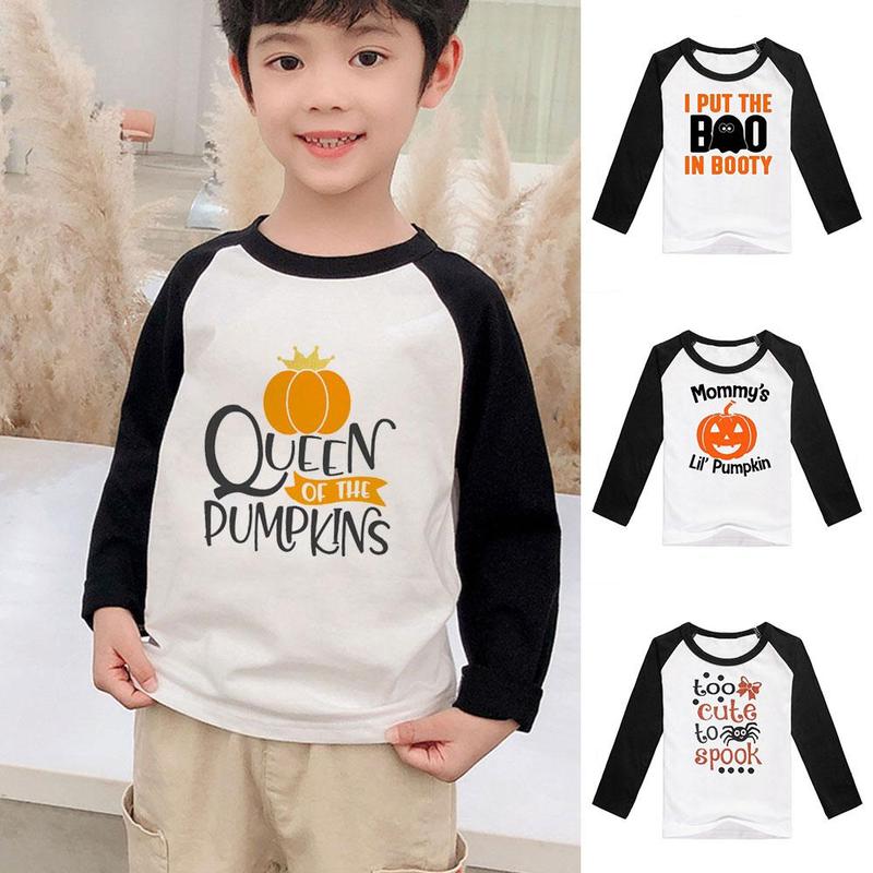 Halloween Kleding Bebes Gedrukt Korte Mouwen T-shirt Meisje Baby Jongens Party Voor Kinderen Verjaardag Baby Kostuums Sets J1X0