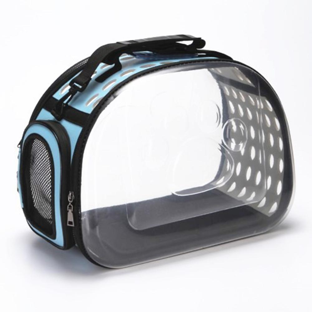 Transparante Puppy Hond Kat Draagtassen Carrier Bag Ruimte Capsule Opvouwbare Ademend Huisdier Reistas Outdoor Rugzak: Blue