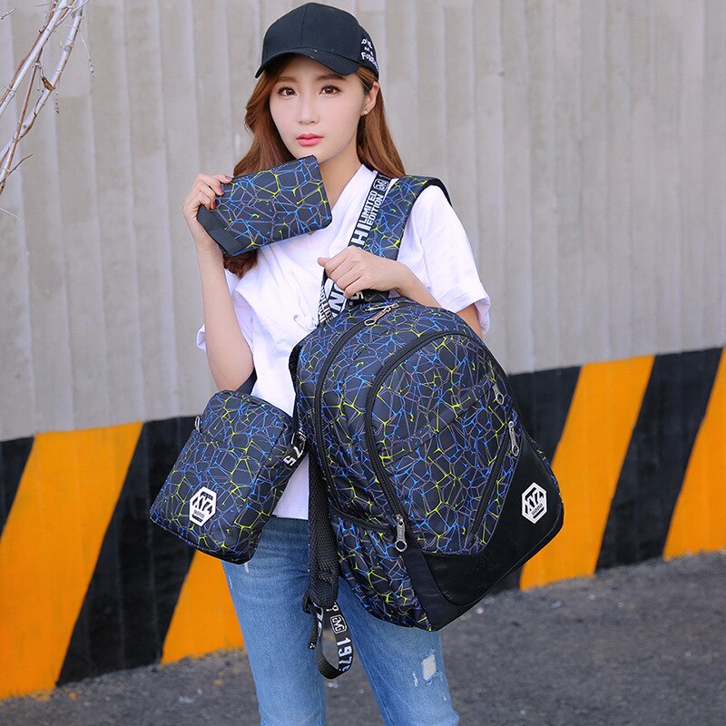 3 pcs/sets School Backpack for Teenagers Girls school bags kid backpacks Canvas School Bag mochila escolar