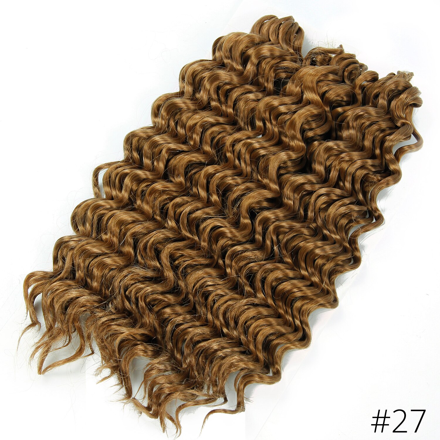 Ombre Braiding Hair Synthetic Hair Braids Extensions 3pieces/pack 10'' Freetress Deep Wave Crochet Hair Braid Afro Hair Braids: #27