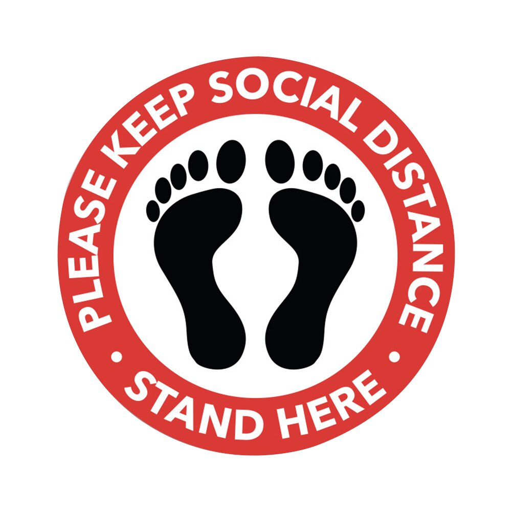 Social Distancing Floor Decal Safety Distance Signs Marker Ground Stickers Foot Distance Anti-Slip Commercial Grade: 5PCS A