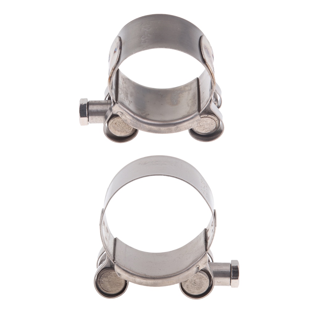 2pcs Bolt &amp; Screw Hose Clamps Heavy Duty Exhaust T Bolt Stainless Steel Clips