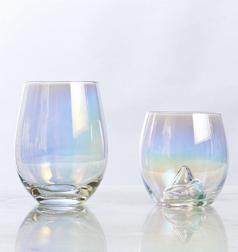 6 eins nordisch Stil Regenbogen Glas Träne Kristall Glas Hause Bunte Persönlichkeit Wasser Glas Netz verrotten Eisberg Glas