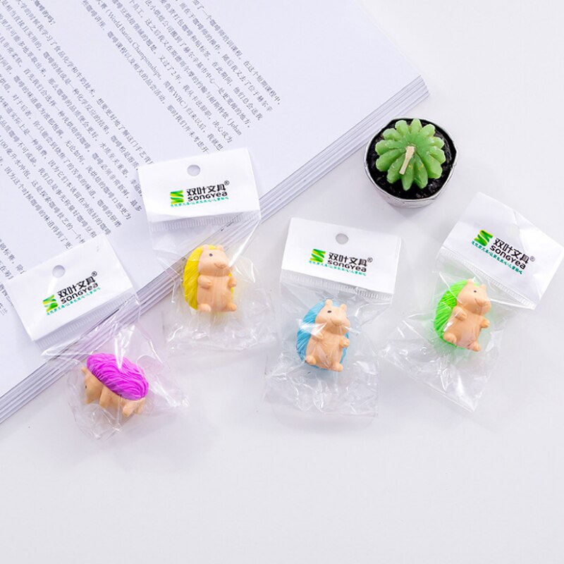 1 pz/lotto gomma di Gomma di Arte Del Fumetto carino riccio Scuola di Forniture per Ufficio di Cancelleria Della Novità Della Matita di correzione