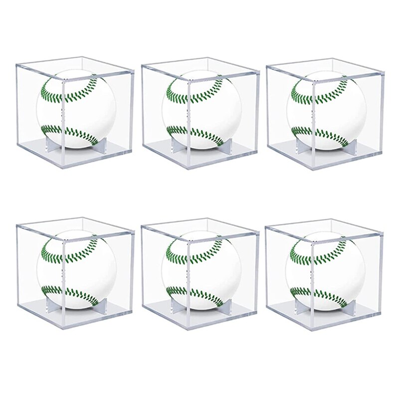 6Stck Baseball Anzeige fallen, UV Geschützt Acryl Anzeige Kasten, Klar Anzeige fallen Erinnerungsstücke Autogramm Ball Schaufenster: Ursprünglich Titel