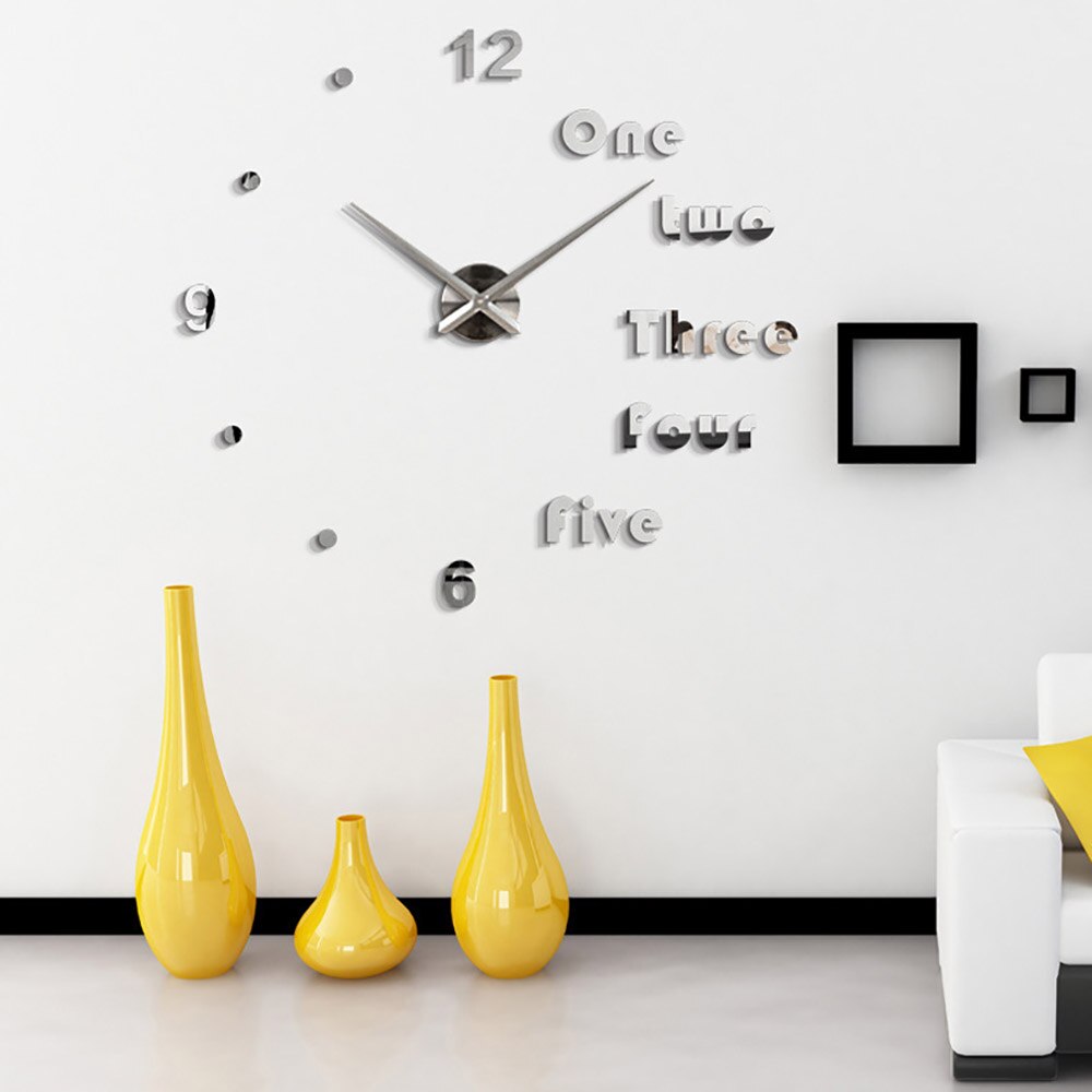 3D Moderne Wanduhr Aufkleber DIY Acryl Spiegel Schweigen Zauberstab Uhren Selbstklebende Wohnzimmer Wanduhr Wohnkultur