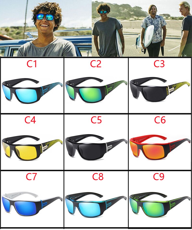 Viahda mænd klassiske polariserede solbriller mandlige sportsfisker nuancer briller  uv400 beskyttelse