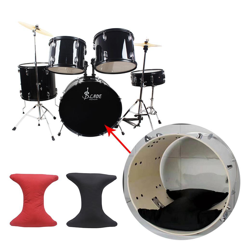 Bass Drum Kussen Jazz Drum Demper Demping Tool Fiber Bass Drum Kussen Slaginstrumenten Deel Accessoires Zwart Rood
