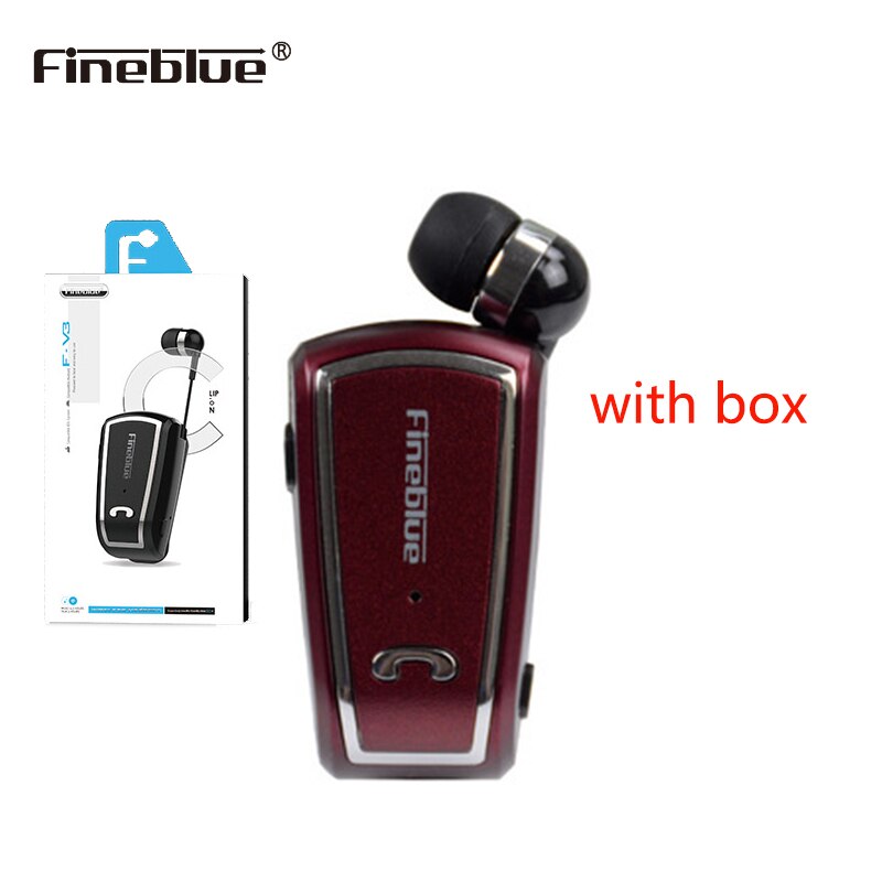 Fineblue F-V3 conforto &amp; ajuste seguro sem fio cancelamento de ruído estéreo sem fio handsfree cancelamento de ruído fones de ouvido 5 horas chamada: F-V3-RD-BOX