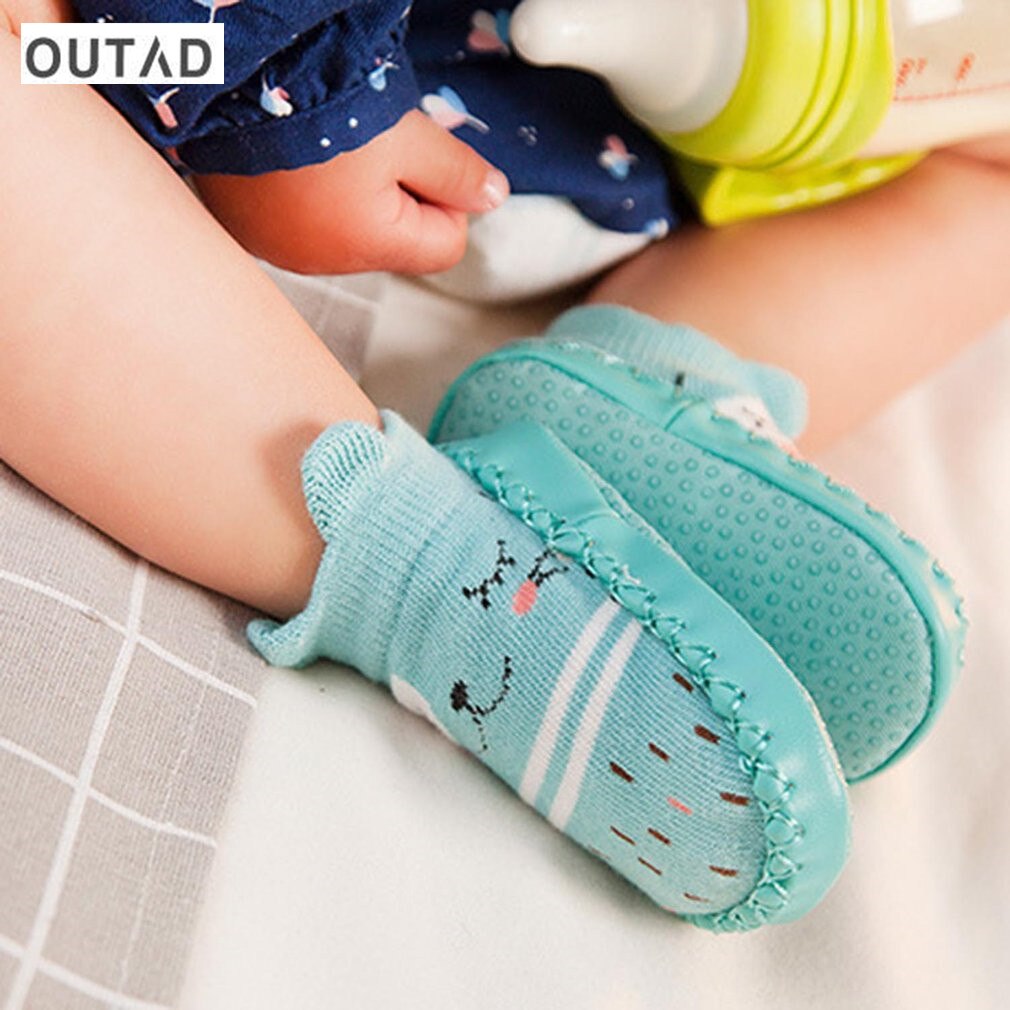 OUTAD Baby Socks Shoes With Rubber Soles Infant Sock Hotborn Autumn Winter Children Floor Socks Shoes Anti Slip Soft Sole Socks