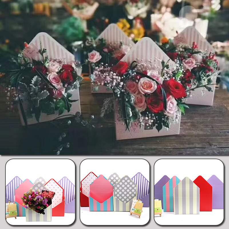 Boîte à fleurs pliante en carton, emballage en papier, paniers à fleurs, boîte à bonbons artisanale pour mariage, saint-valentin