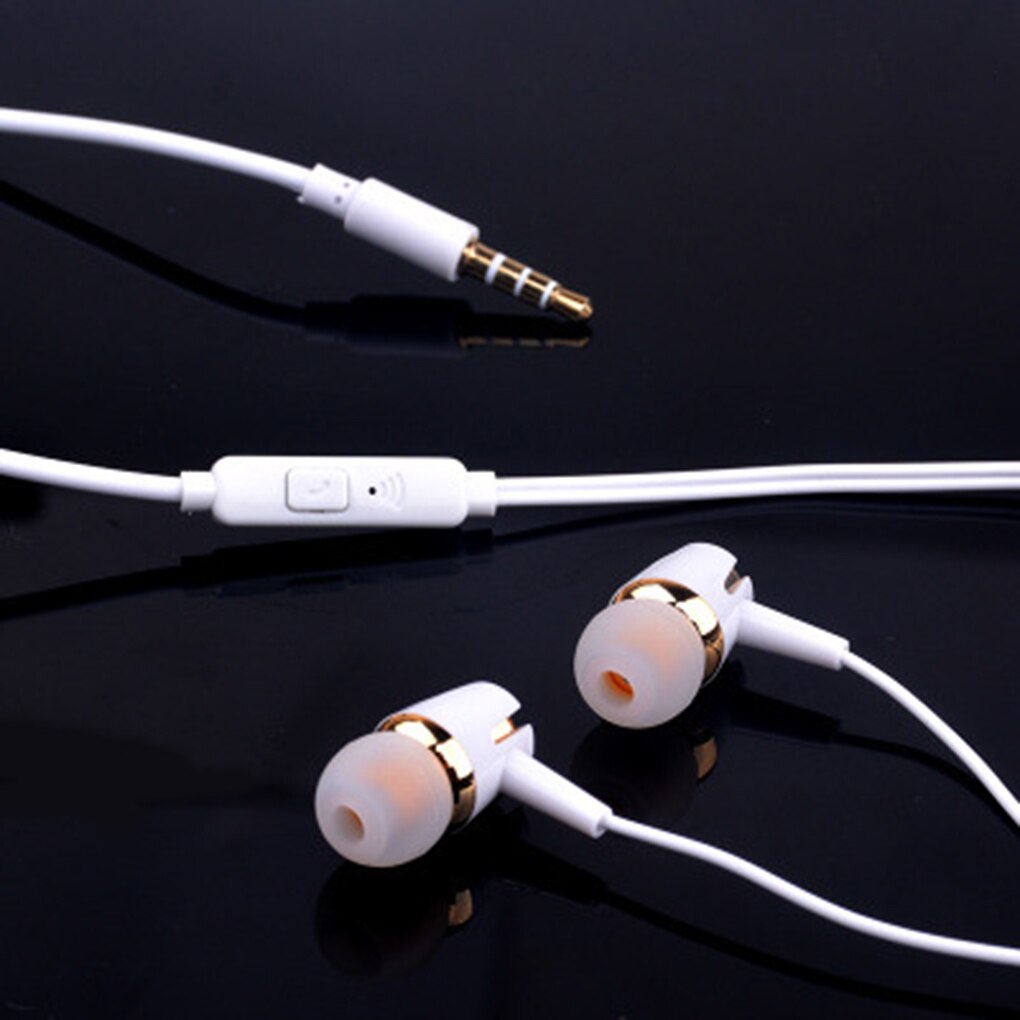 3.5mm jack kablede hodetelefoner hd klar stereo ergonomisk ørepluggkabelkontroll ørepropper med mikrofon til smarttelefon-pc
