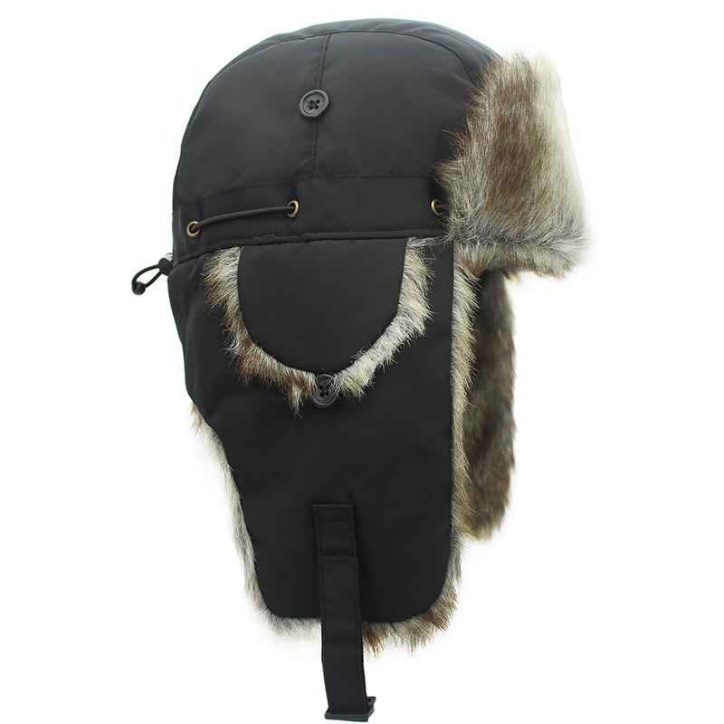 Gorros de invierno para hombre bombardero sombrero de piel rojo cálido gorra a prueba de viento mujeres grueso tartán ruso Ushanka sombrero