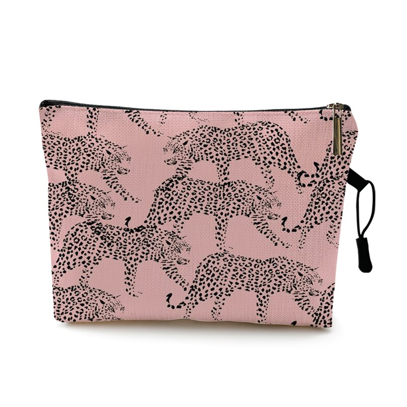 Kosmetyczka Case kobiety kosmetyczka moda wzór w cętki Zebra paski nastolatek dziewczyny panie kosmetyki makijaż woreczki organizator: SZARY