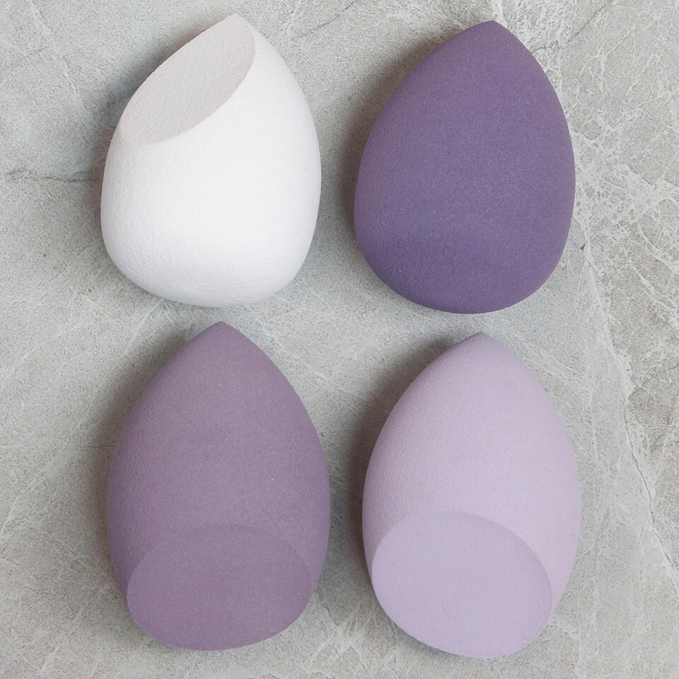 4pcs Set Blender Sponge Makeup Make Up Facial Foundation Powder Puff Combined Cosmetic Tools Make Up Accessories Pack: Mix Purple no Box