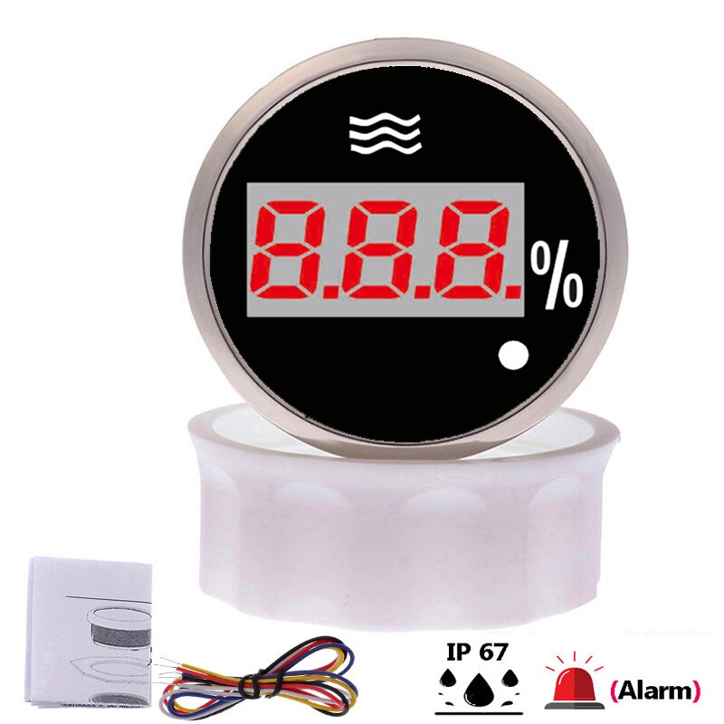 52mm Waterproof IP 67 Boat Car Water Level Gauge 0~190 ohm Water Level Gauge With Low Level Alarm &amp; Backlight: Digital BS