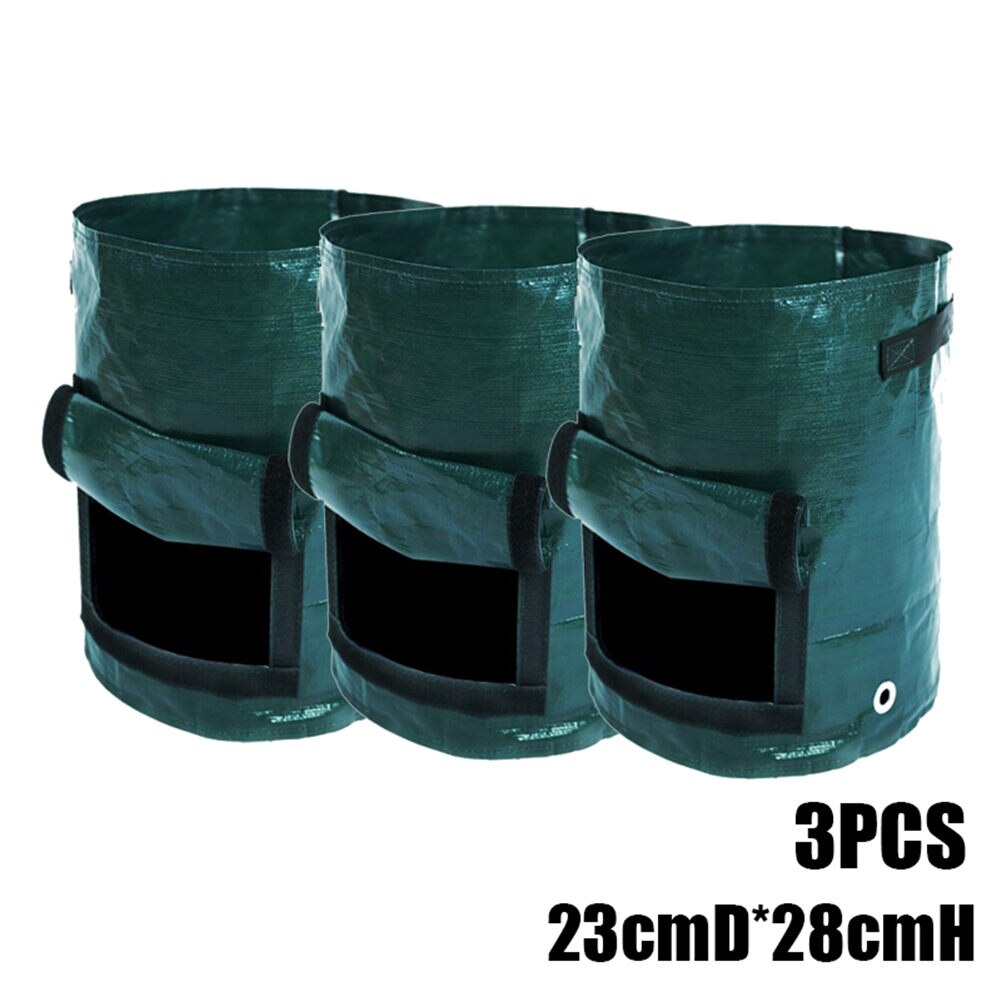 Worki robić uprawy ziemniaków sadzarki ogrodowe pomidory warzywne pojemniki na rośliny garnki H88F: 23cmD i 28cmH 3szt