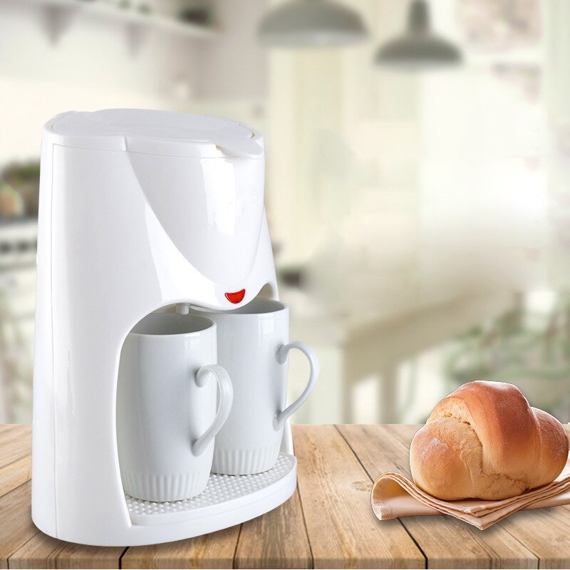 Cafetera eléctrica automática por goteo de 500W, máquina de café expreso té a vapor, 2 tazas, enchufe europeo