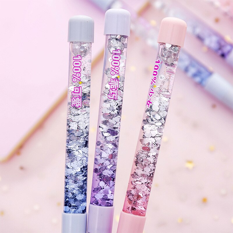 South Korea Beautiful girl Quicksand pen 0.5mm Kids Japanese Gel Pens Kawaii School Supplies Stationary