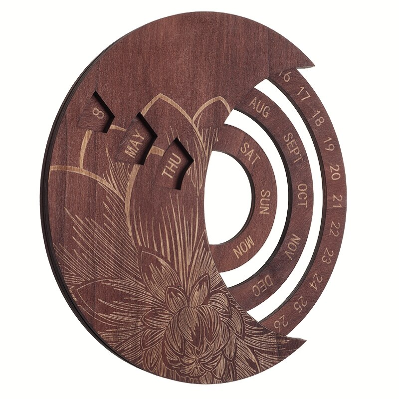 Calendar Wooden Everlasting Perpetual Wall Hanging Crafts Perpetual Calendar DIY Crafts Decoration