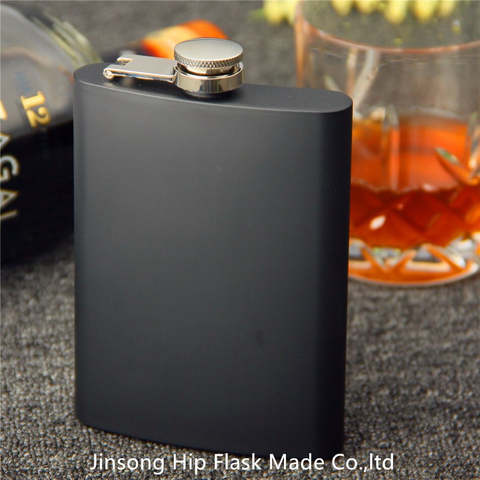 1 PC 227 ML (8 OZ) fabriek prijs zwart rvs heupfles draagbare outdoor 8 OZ rvs heupfles: BLACK