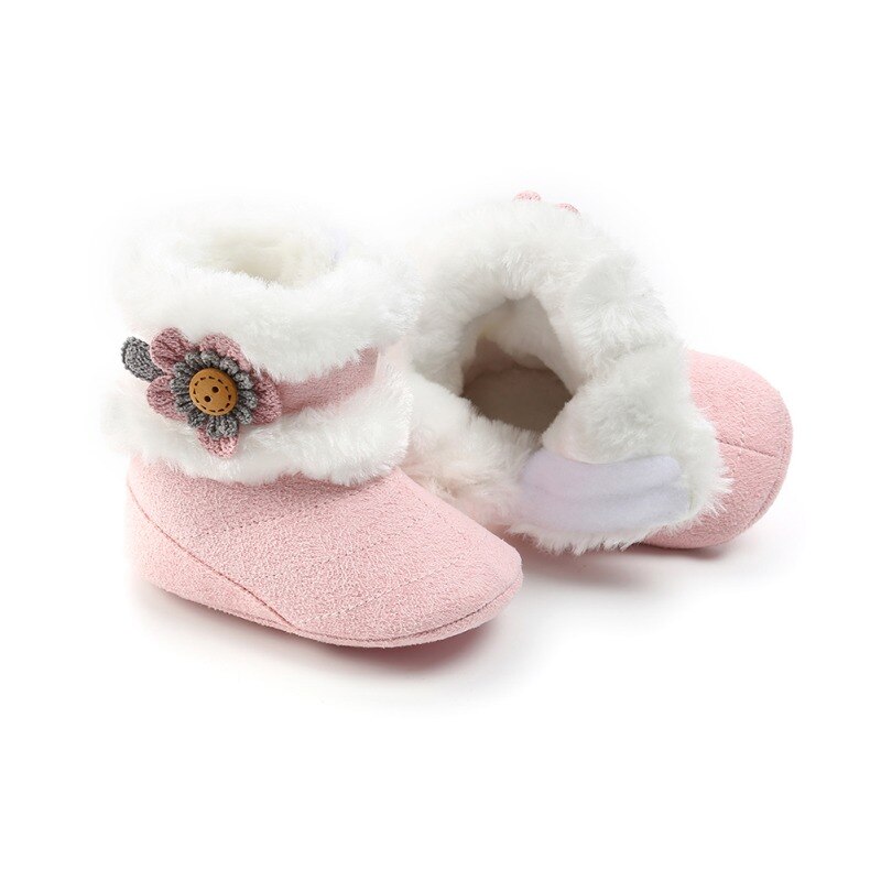 Bottes bébé fille belles fleurs Plus velours fond doux bébé bambin bottes doux en peluche bébé bottes chaussures