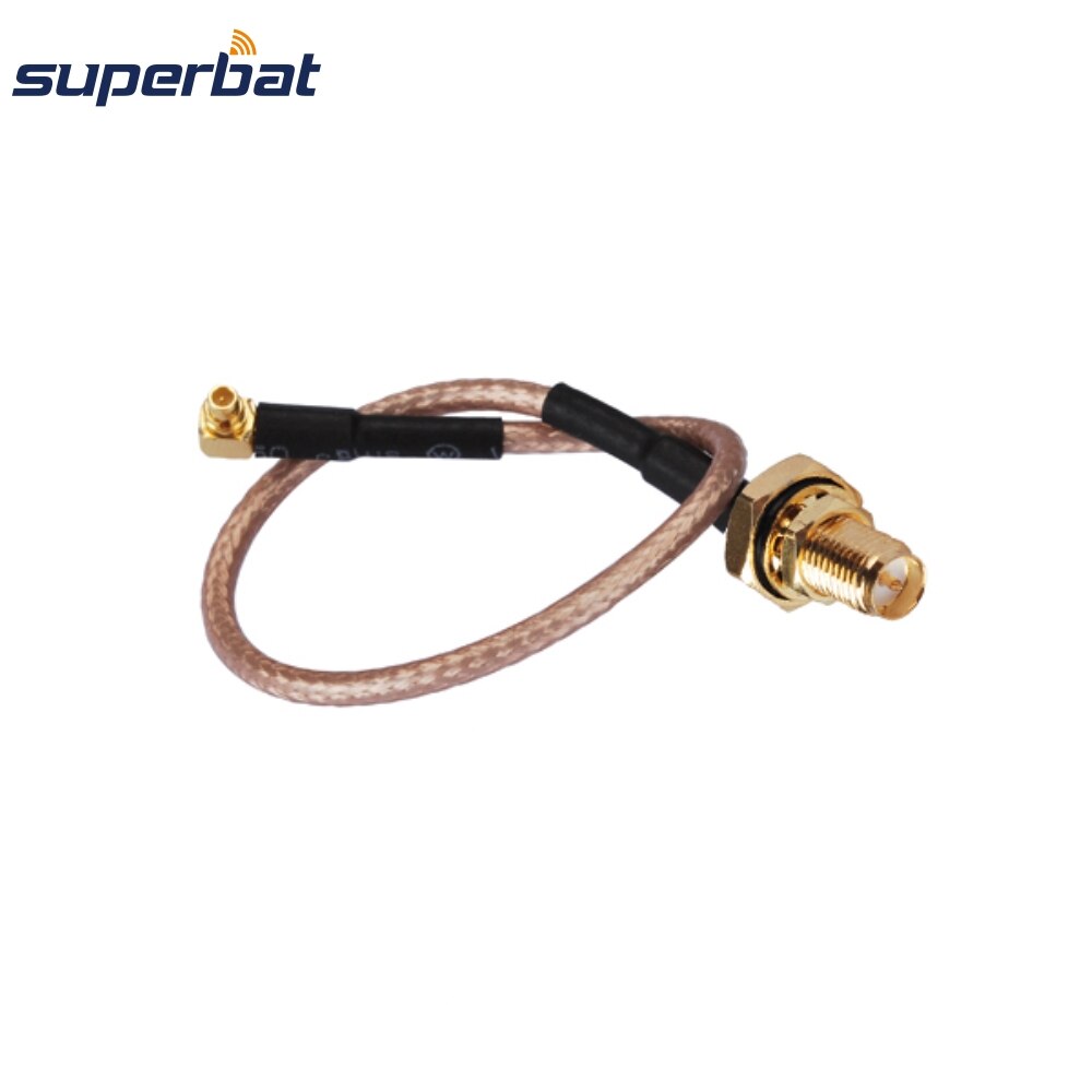 Superbat RP-SMA Jack Bulkhead O-ring to MMCX Male RA Connector Adapter Pigtail Cable RG316 for 3G Wlan Wireless Antenna