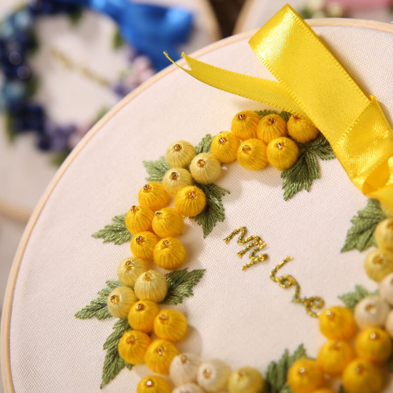 3D Lint Boog-knoop Borduren Handwerken Kruissteek Naaien Met Hoepel Kits Voor Beginner Handgemaakte Ambachtelijke Kerst Creatief Decor