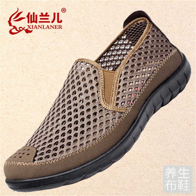 Zapatos casuales de malla de verano para hombre, mocasines de malla transpirables, suela suave, zapatillas de deporte de malla para hombre de talla media y alta