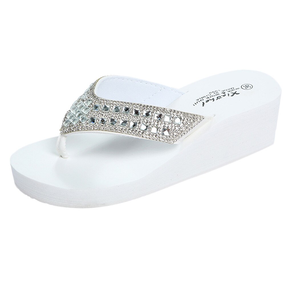 38 Schoenen Vrouw Voor Zomer Slippers Mode Strass Wiggen Slippers Vrouwen Casual Strand Schoenen Chanclas De mujer Playa