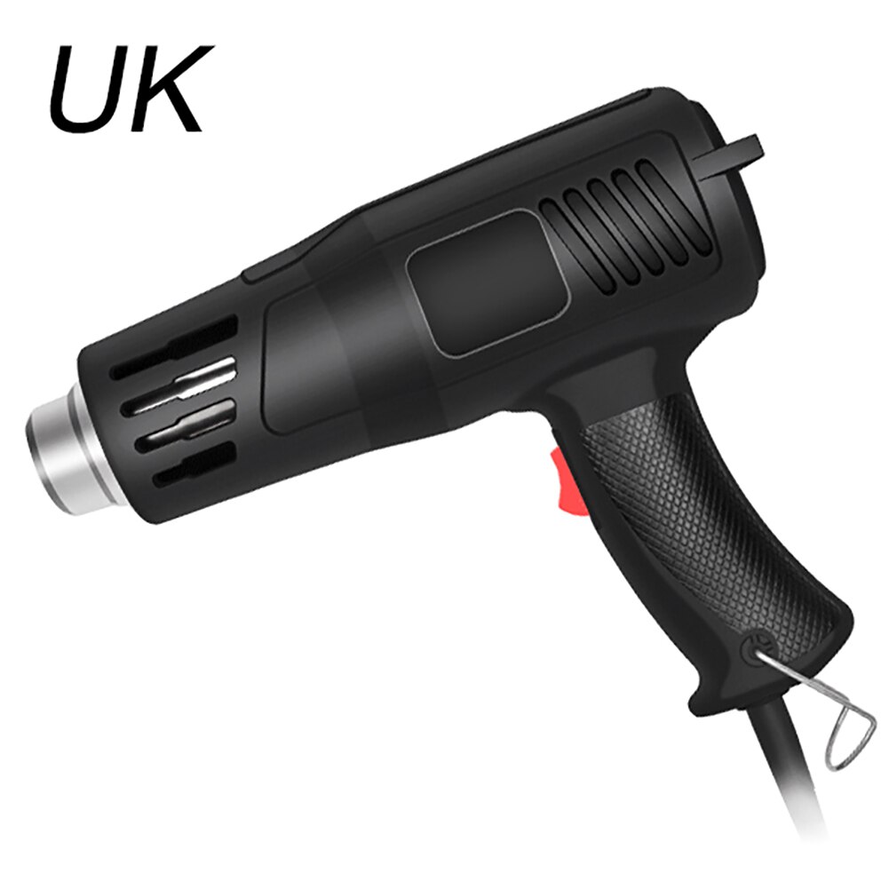 2000w tunga industriella digitala luft 60-600 ℃ arbetstemperatur justerbart munstycke autofilm baka torrt ta bort färg tina mat: Storbritannien