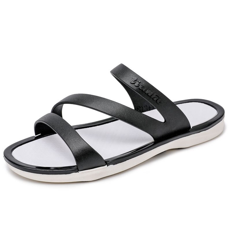 Mhysa dames slippers zomer slip on dames sandalen schoenen casual zachte leren slippers dames flats slippers schoenen: Zwart / 7