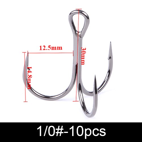 FTK-anzuelos triples para pesca de lubina, soporte para señuelos, atado de moscas, juego de anzuelos de manivela, anzuelo con aguja de agua salada: Rojo