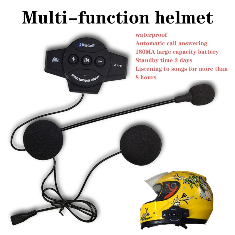 Bluetooth Motorhelm Headset Motor Handsfree Headset Hoofdtelefoon Intercom Voor Muziek Gps Auto Styling Dfdf