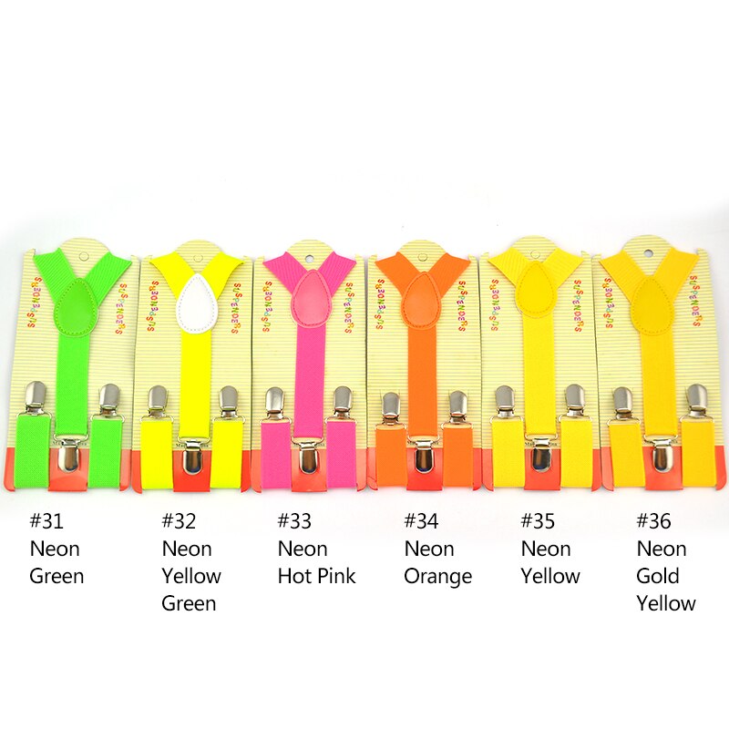 Neue KINDER Hosenträger 2,5 cmx65cm 36 farben Mix Kinder/Jungen/Mädchen Hosenträger Elastische Hosenträger Schlank Hosenträger Y-schwarz Hosenträger/Gürtel