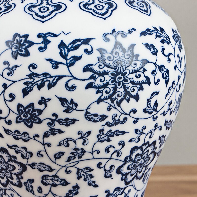 Jingdezhen generel tank antik krukke blå og hvid porcelæn keramisk opbevaringstank dekoration te snacks krukker