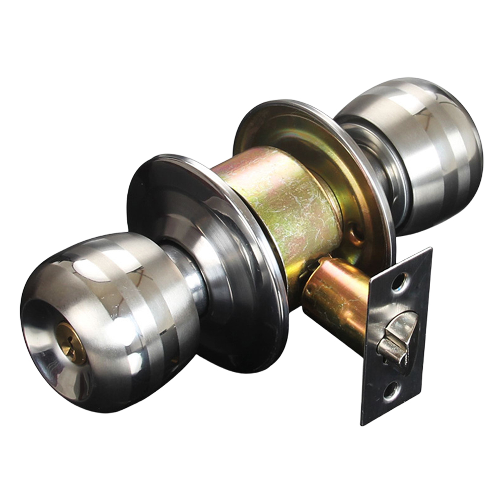 Keyed Entry Door Knob with Lock Round Door Knobs Stainless Steel Interior and Exterior Door Lock for Bedroom Bathroom