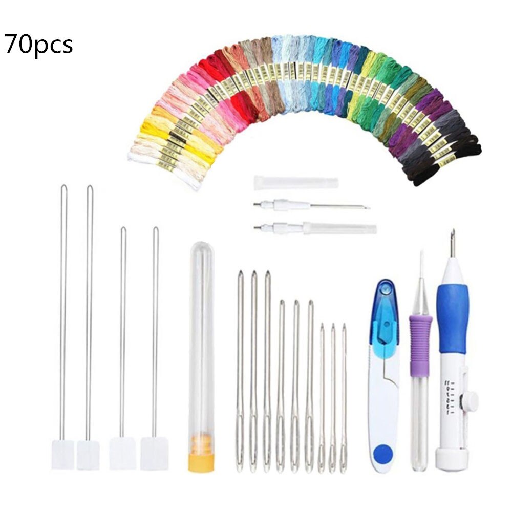 Cross stitch tool set DIY embroidery stitching punch needle tool embroidery needle DIY craft sewing tool 136/85/70/50/12/10pcs: 70pcs