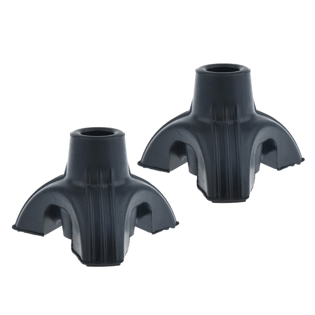 2 uds, negro trípode antideslizante goma Punta de repuesto para bastón caminar antideslizante palillo muletas 5/8 pulgadas 3/4 pulgadas