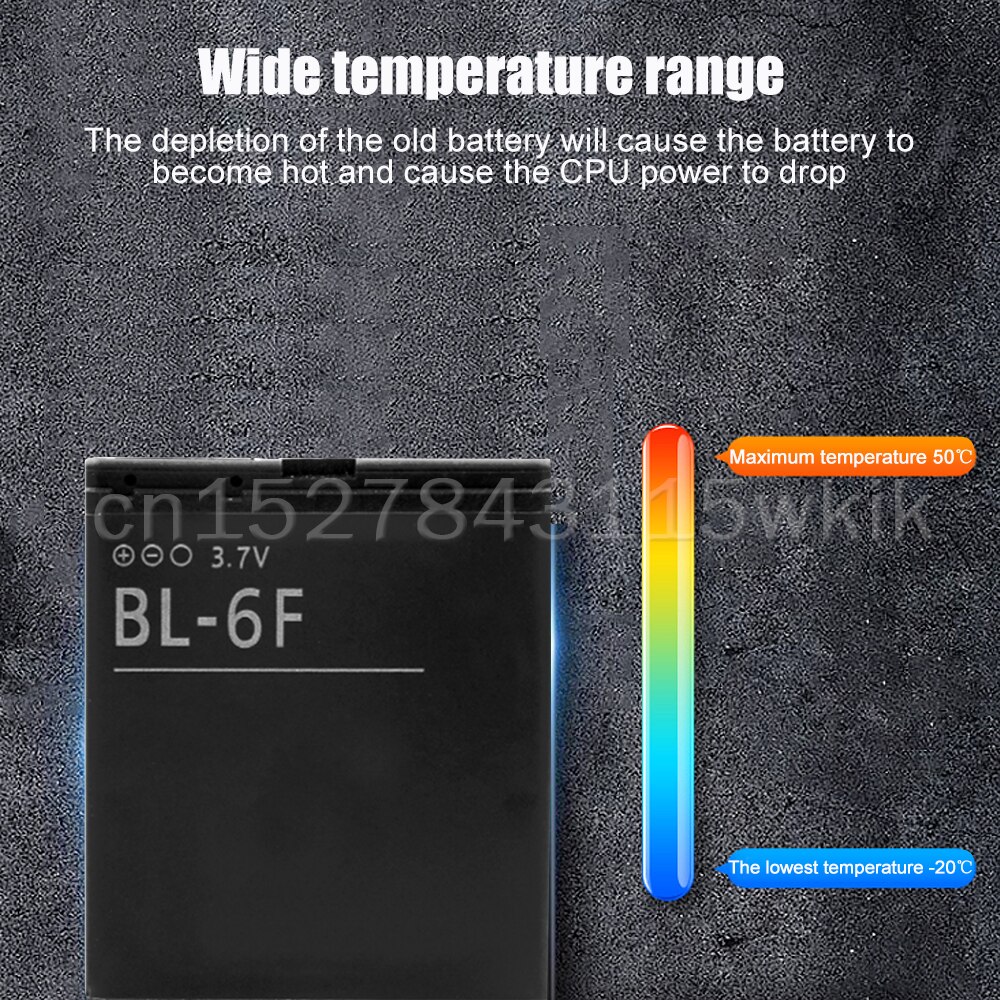 1-5PCS 3.7V 1200mAh BL-6F BL 6F BL6F Replacement Phone Battery For Nokia N78 N79 N95 6788 6788I N95-8GB Li-ion Lithium batteries