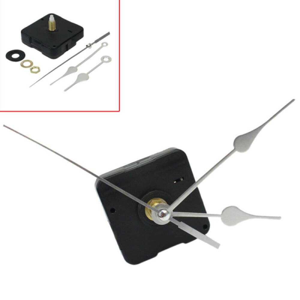 Eenvoudige Diy Quartz Uurwerk Mechanisme Vervangen Onderdelen Repareren Tool Kit Met Zilveren Handen Silence