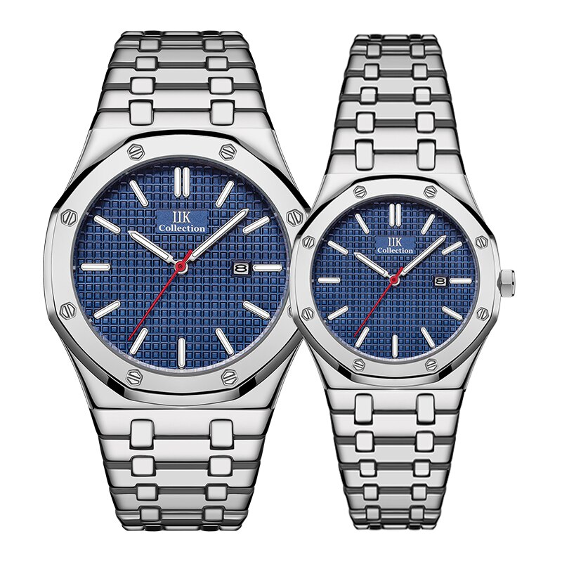 Trend Man Kalender Zakelijke Roestvrij Stalen Band Waterdicht Noctilucent Quartz Liefhebbers Horloge
