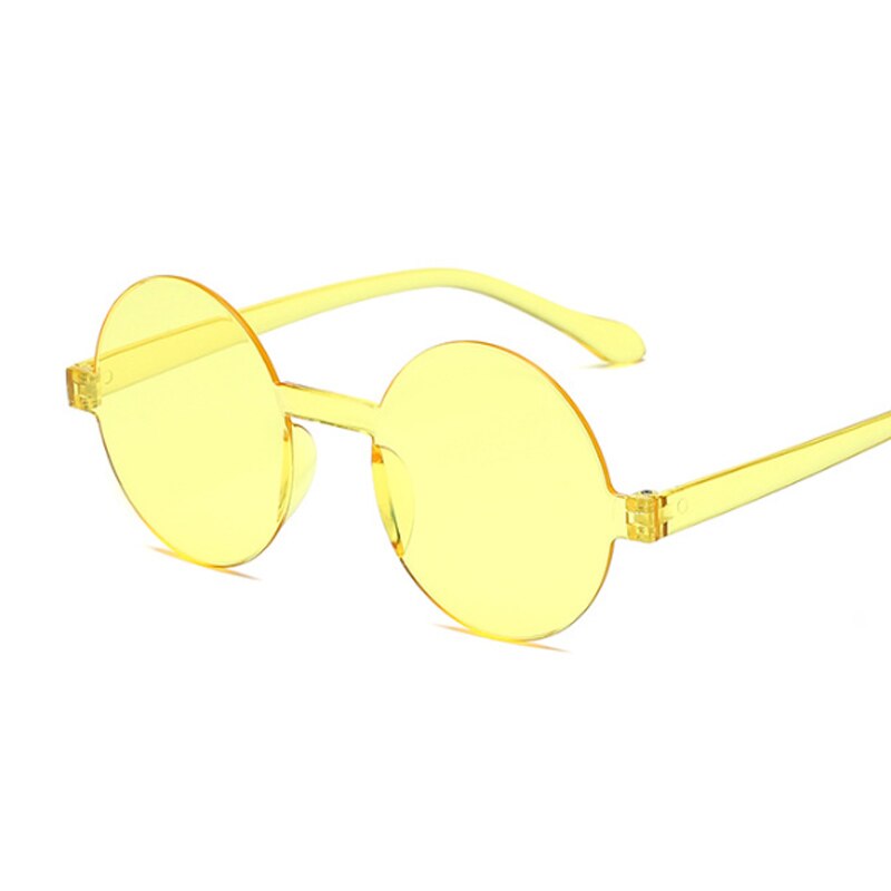 Gafas De Sol redondas y negras Vintage para mujer, De femeninos De anteojos De Sol, sin montura, De gelatina, De Color transparente con espejo