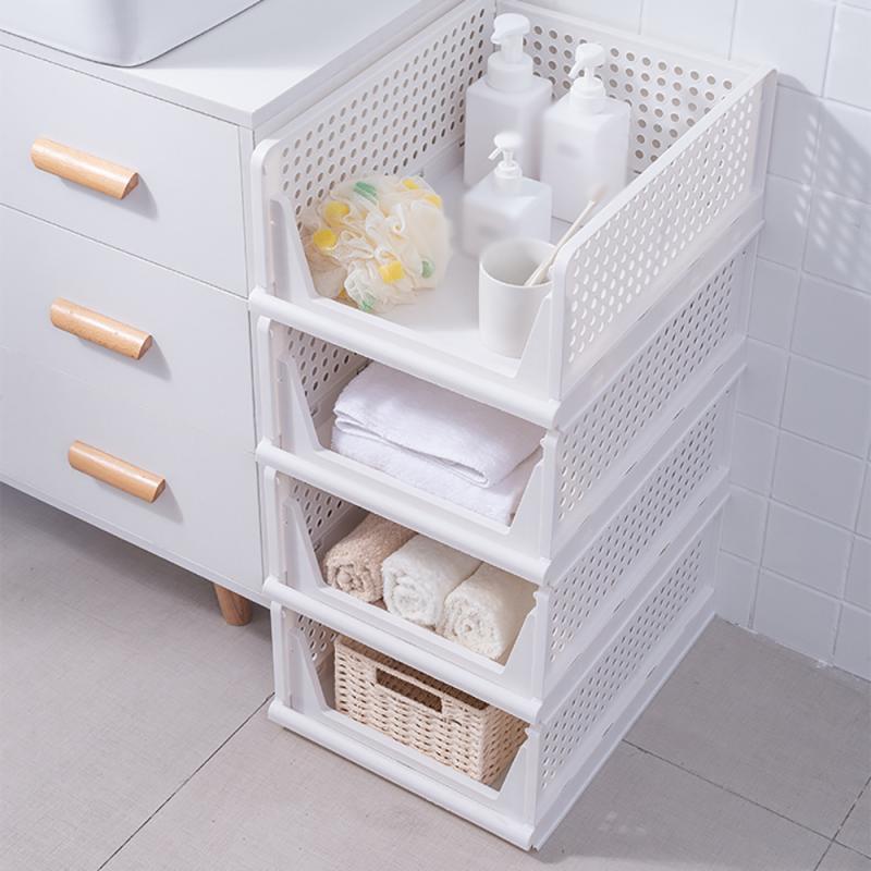 1PC Home Wardrobe Storage Box Closet Clothing Organizer Dorm Room Clothes Organization Layered Shelf Bedroom Cabinet Shelf Rack