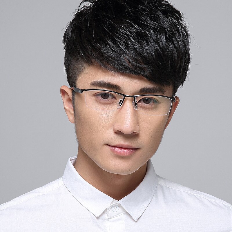 Men Style Titanium Alloy Half Rim Eye Glasses Men's Eyeglasses Classic Optical Frame for men