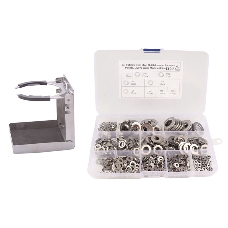 Adjustable Folding Cup Drink Holder Marine Boat Truck Rv Set with 684PCS Stainless Steel Flat Washers Hardware Set