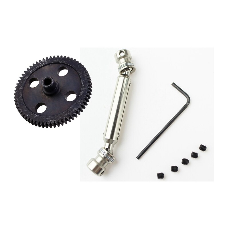 Metal Rear Middle Drive Shaft for Fy-01/02/03/04/05 Wltoys & Spur Diff Main Gear 62T Reduction Gear for WLtoys 12428